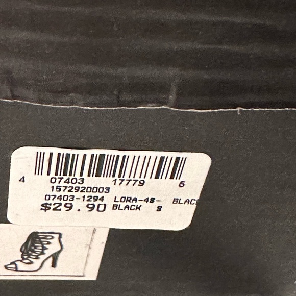 Chic Lace-Up Caged Stiletto Black Suede Booties Size 8 - Picture 8 of 8